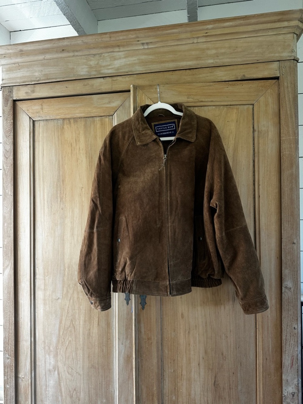 Oversized Suede Leather Bomber Jacket – 100% leather